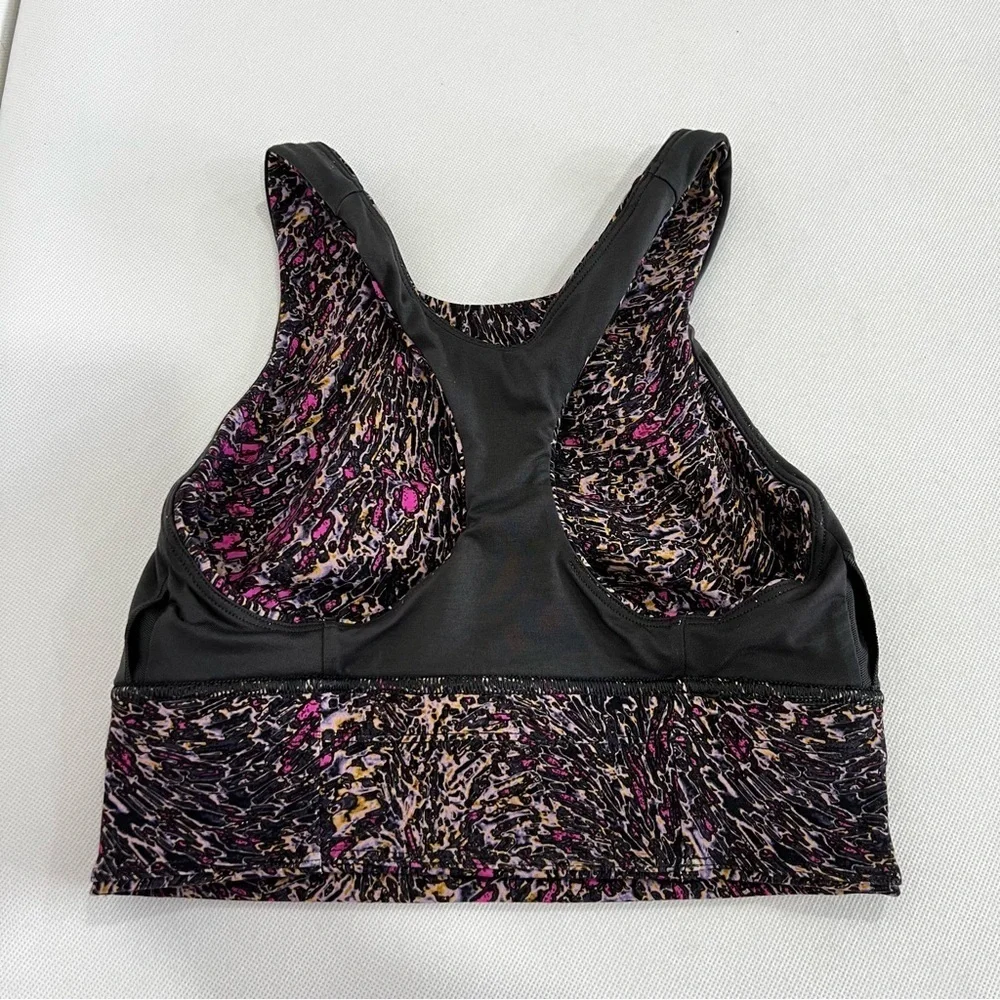 Lululemon Wunder Train Long Line Bra Size 4 Sports Bra Topography Multi
